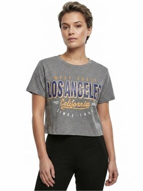 Los Angeles California Crop Tee Shirt Romwe